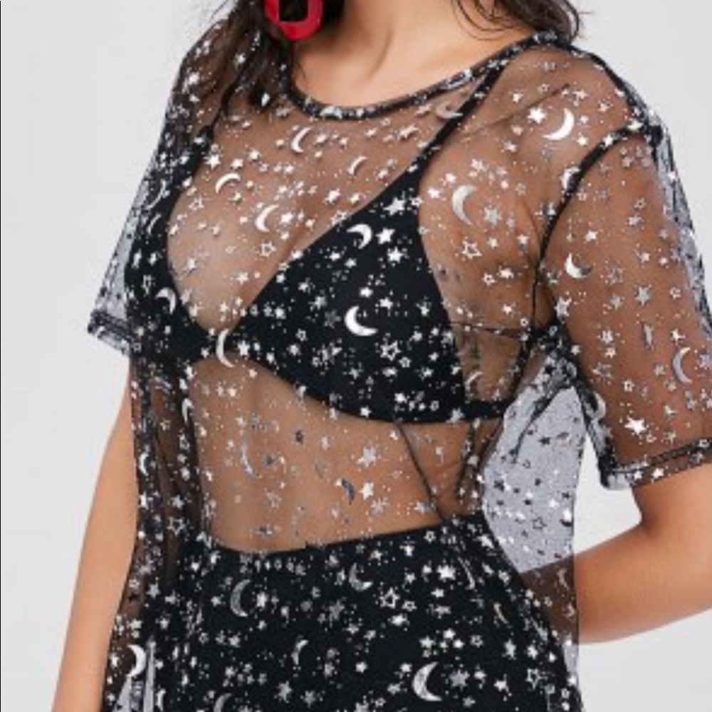 Mesh Starry night Tshirt Dress!